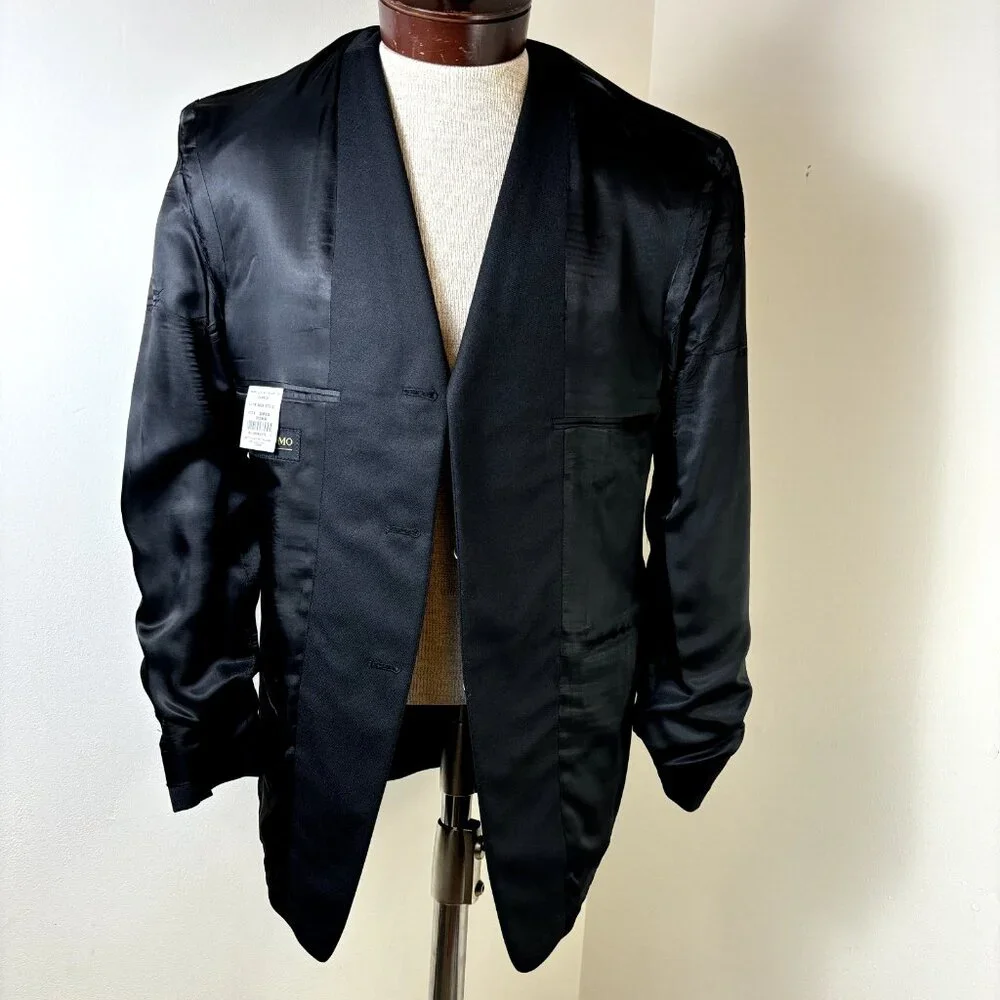Super 100's Wool Suit Jacket Canada Ultimo Uomo NWOT Size 38R Men's Black Blazer
